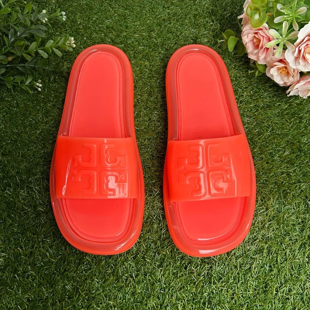 Women’s Coral Slide Sandals - Glossy Jelly Comfort